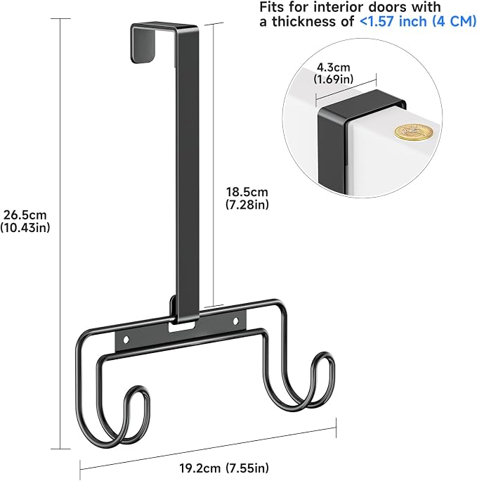 Ironing Board Holder Wall Mount/Over The Door Ironing Board Hanger, Laundry - Image 4