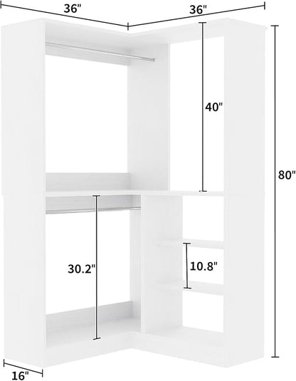 Unikito Corner Closet System, 36 Inch Large Freestanding Closet Organizer System - Image 7
