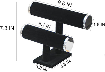 2 Tier Bracelet Holder Stand, Bangle Watches Display, Velvet Bracelet Jewelry - Image 7