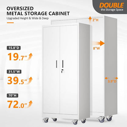 VINGLI Large Metal Storage Cabinet - Image 4