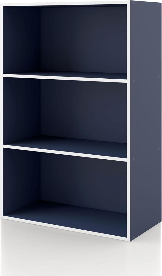 Homes: Inside + Out Apexa 3-Tier Cube Storage Organizer Shelves, Stackable Wood by HOMESInsideOut