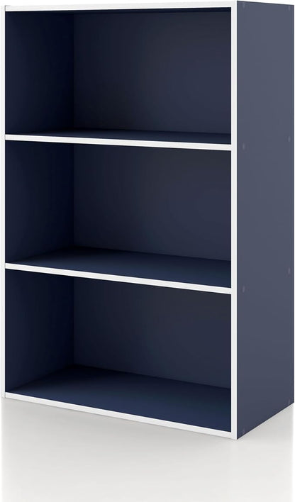Homes: Inside + Out Apexa 3-Tier Cube Storage Organizer Shelves, Stackable Wood by HOMESInsideOut
