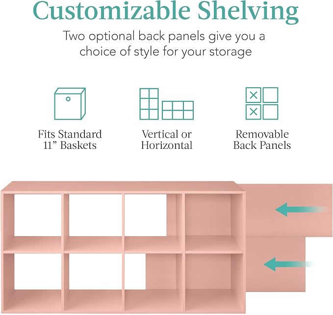 Best Choice Products Kids Bookcase 8-Cube Storage Organizer, 11in Shelf Opening - Image 3