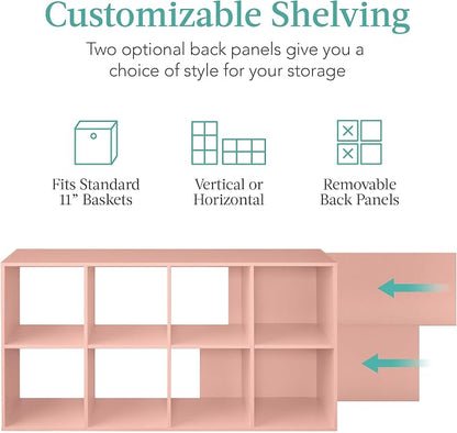 Best Choice Products Kids Bookcase 8-Cube Storage Organizer, 11in Shelf Opening - Image 3