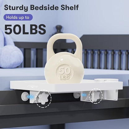 Bedside Shelf for Top Bunk Bed, Bedroom Dorm Room Essential Nightstand for - Image 3