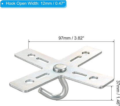 PATIKIL Ceiling Hook Kit, 2 Set Cross Design Metal Plate Mount Hanger Holder - Image 2