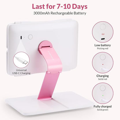 EASEHOLD Foldable Tri-Fold Lighted Makeup Vanity Mirror - Image 3