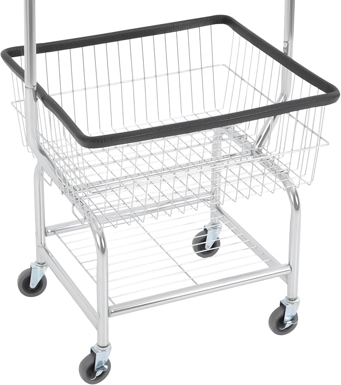 Heavy Duty Steel Wire Laundry Cart, Laundry Basket - Image 7