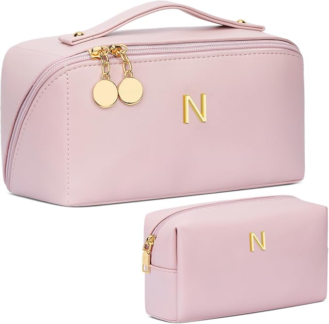 Birthday Gifts for Women Teen Girl, Personalized Initial Makeup Organizer Bag by Unknown