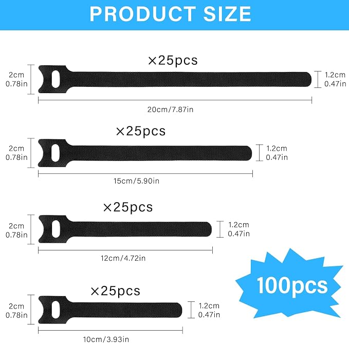 100pcs Reusable Cable Ties - Image 2