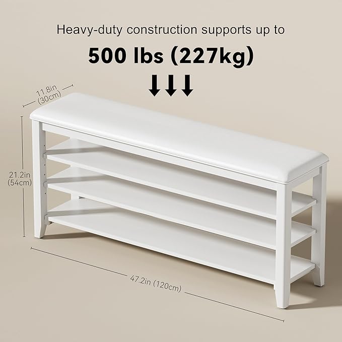 Taitiy Shoe Rack Bench Entryway Storage, Shoe Organizer Bench - Image 3