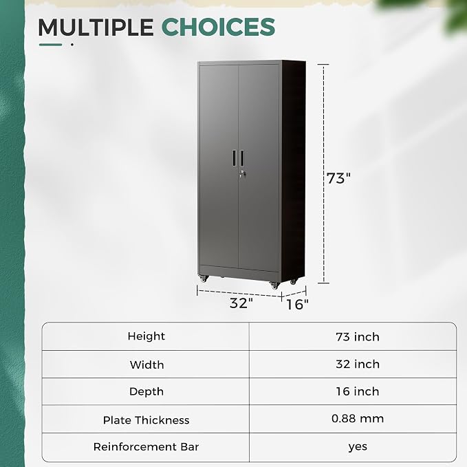Greenvelly Metal Garage Storage Cabinet - Image 7