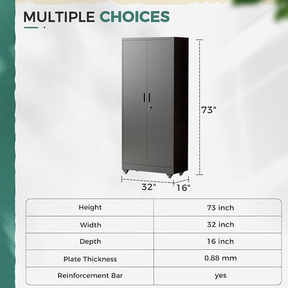 Greenvelly Metal Garage Storage Cabinet - Image 7