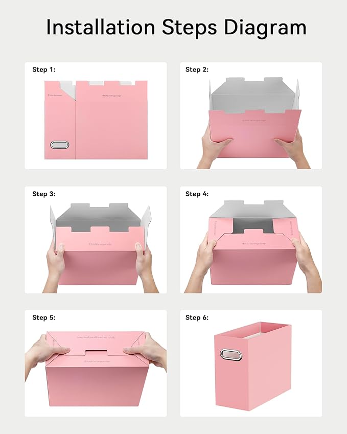 Portable Collapsible Cardboard File Box - Image 5