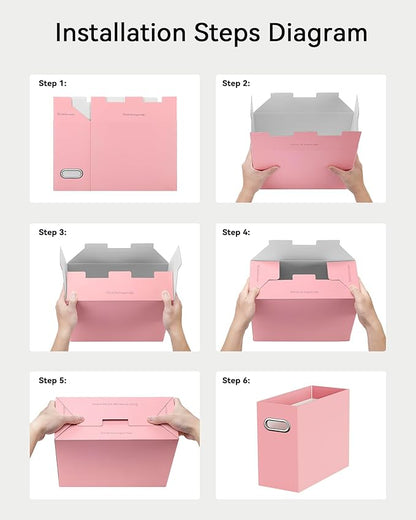 Portable Collapsible Cardboard File Box - Image 5
