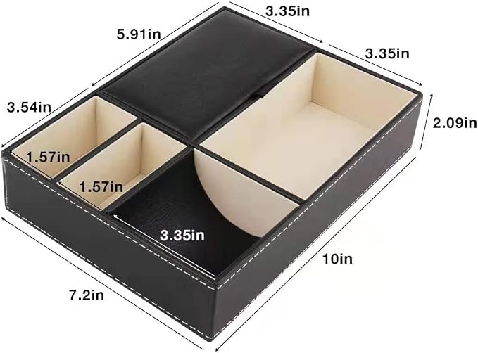 Baoyun Mens Valet Tray Organizer, Mens Jewelry Box, Nightstand Organizer - Image 4