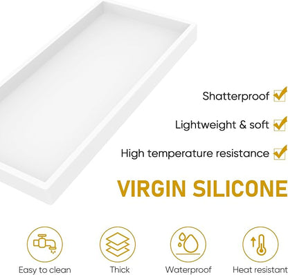 Bathroom Counter Tray, EG-SIPRO High-Grade Thickened Silicone Bathroom Vanity - Image 4