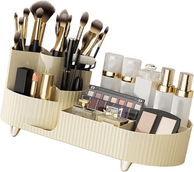 ZJchao Makeup with 360 Dividers Transparent Acrylic Cosmetic Storage Tower - Image 4