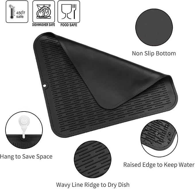 Silicone Dish Drying Mat for Multiple Usage, Easy clean, Eco-friendly, - Image 3
