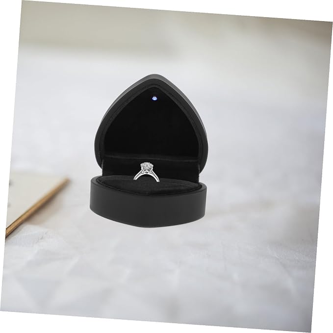 Heart Shaped Jewelry Box with LED Light Ring Case - Image 5