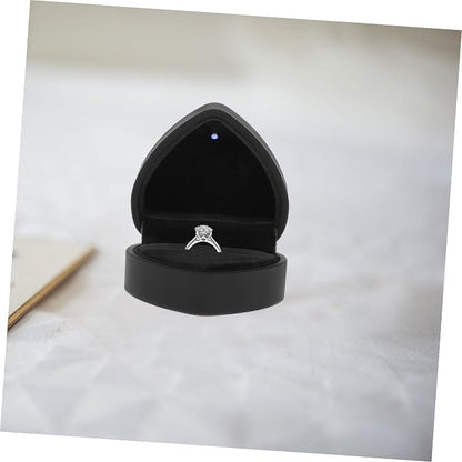 Heart Shaped Jewelry Box with LED Light Ring Case - Image 5