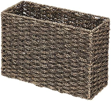 mDesign Rustic Farmhouse Woven Seagrass Toilet Paper Holder Basket by mDesign