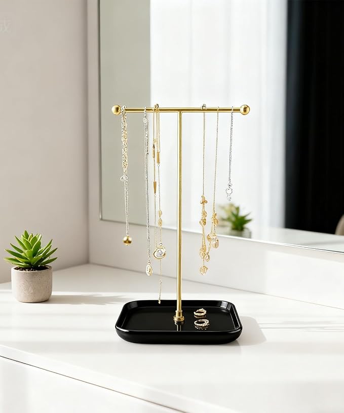 VROOMIUM Necklace Holder- Ceramic Base 1ft Height Jewelry Organizer Stand - Image 7