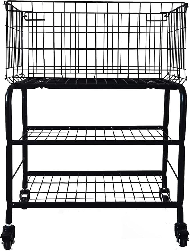 31" Tall Rolling Laundry Basket by HENNZE