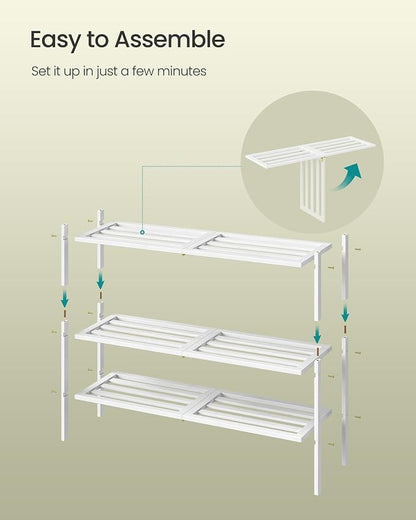 SONGMICS Bamboo Shoe Rack for Closet, Stackable Shoe Oragnizer - Image 7