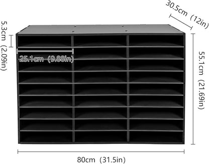 27 Compartments Literature Organizer, Desktop File Sorter Mail Center Paper - Image 7