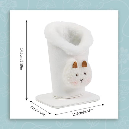 Plush Lined Eyeglasses Holder, Cute Magnetic PU Leather Glasses Stand Case - Image 5