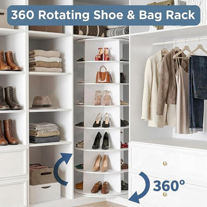Upgraded 7 Tier Rotating Shoe Rack Tower | 360° Round Spinning Shoe Carousel - Image 5