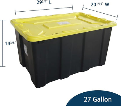 4-Pack Industrial Tote, Plastic Storage Container Bins - Image 4
