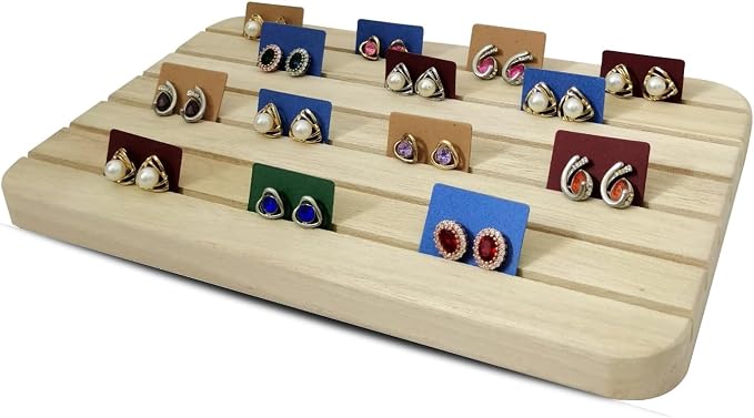Natural Wood Business Card Holder Wooden Earring Display Stands Jewelry Retail - Image 6