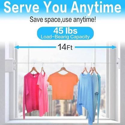 JOOM Retractable Clothesline Indoor Double Clothes Lines retracting | Heavy Duty - Image 3