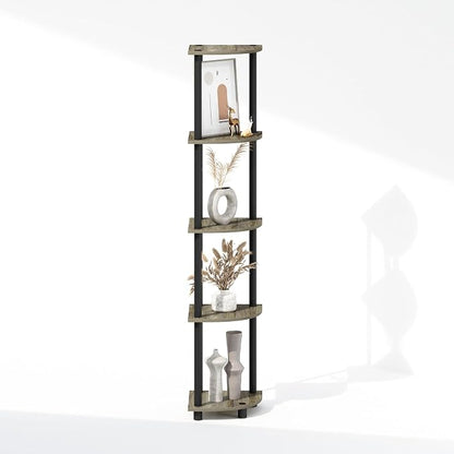 Furinno Turn-N-Tube Storage Shelves, 5-Tier Book Shelf, Corner Shelf, Toolless - Image 7