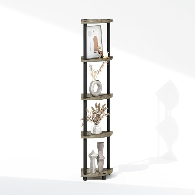 Furinno Turn-N-Tube Storage Shelves, 5-Tier Book Shelf, Corner Shelf - Image 7