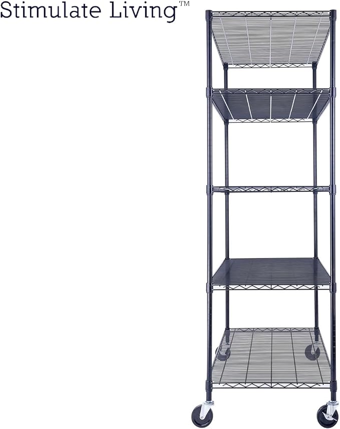48"x24"x72" Prime Heavy Duty Black 5-Tier Steel Wire Shelving NSF 4000 LBS MAX - Image 9