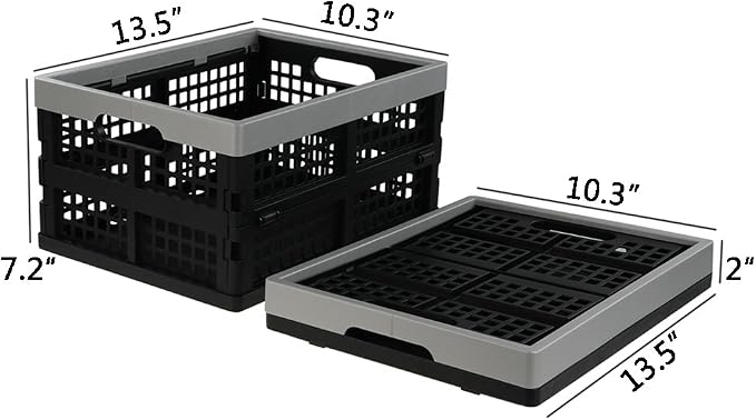 Jekiyo 16-Liter Folding Crates Storage, Collapsible Container Plastic - Image 3