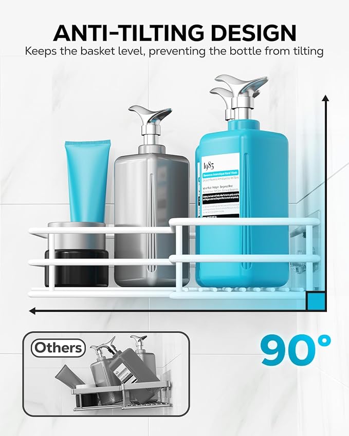 Nieifi Adhesive Corner Shower Caddy Shelf Basket Rack - Image 6