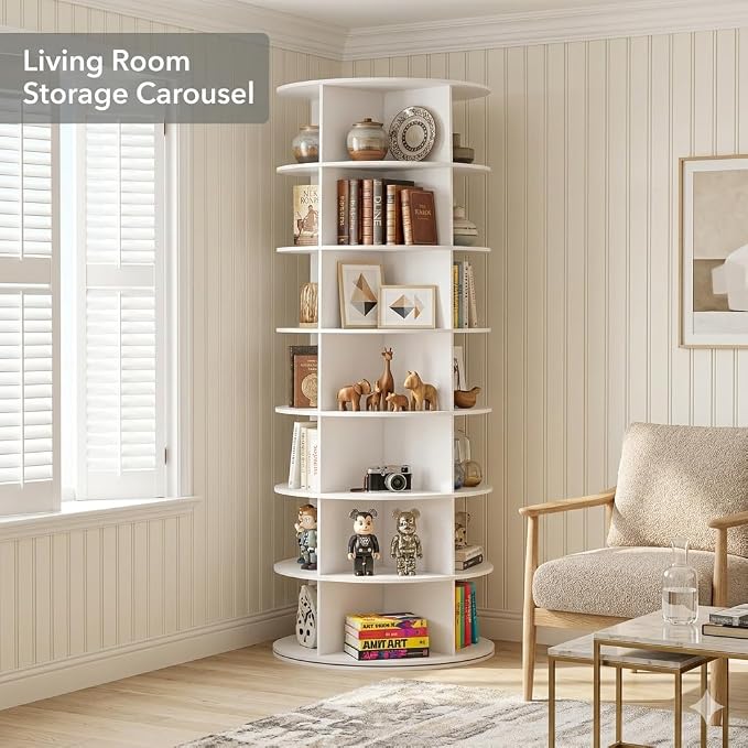 Upgraded 7 Tier Rotating Shoe Rack Tower | 360° Round Spinning Shoe Carousel - Image 2