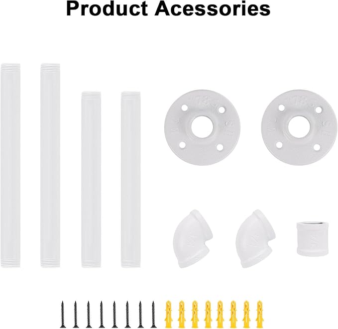 Industrial Iron Pipe Clothes Hanging Bar DIY Wall-Mounted Garment Rack Heavy - Image 8