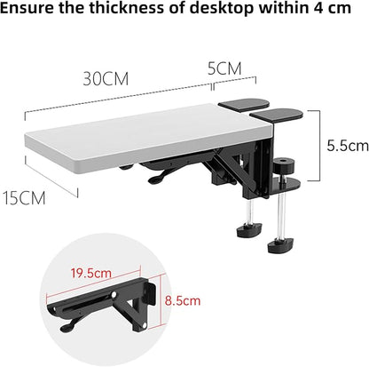 Sisyphy Ergonomics Desk Extender Tray, 11.8x5.9" Punch-Free Clamp on, Foldable - Image 3