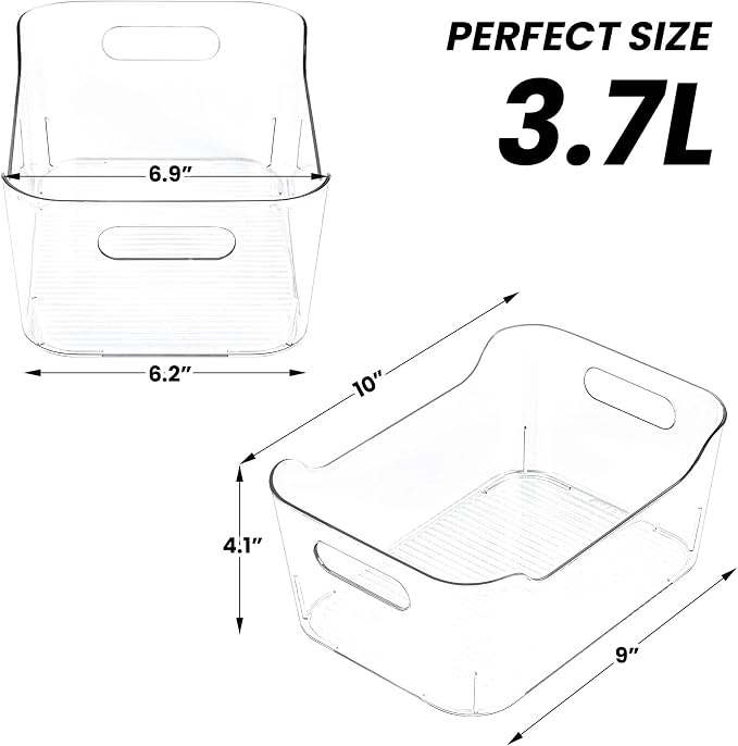 12 Pack Clear Plastic Storage Bins, Acrylic Organizer and Containers - Image 2