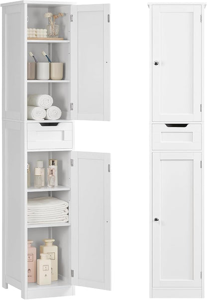 Iwell Tall Bathroom Cabinet, Slim Narrow Bathroom Storage Cabinet by IWELL