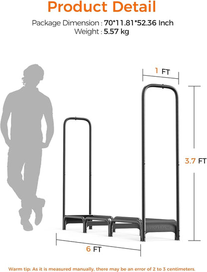 Firewood Rack 6ft, Heavy Duty Fire Wood Storage Racks - Image 9