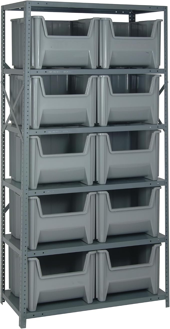 Quantum Storage Systems QSBU-800GY Solid Heavy Duty 6 Shelves 10 Giant Stack by QuantumStorageSystems