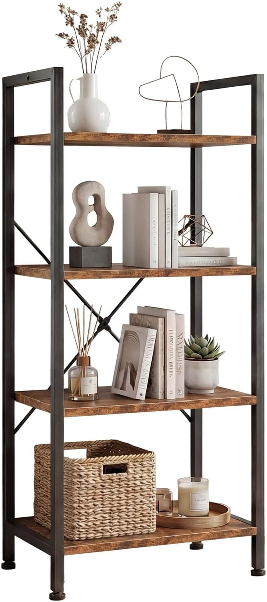 DUMOS 4-Tier Bookshelf, Tall Bookcase, Storage Organizer | Open Storage Display by DumosLifestyle