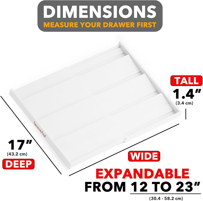 SpaceAid Bamboo White Spice Drawer Organizer, Expandable 4 Tier Spices Rack - Image 3