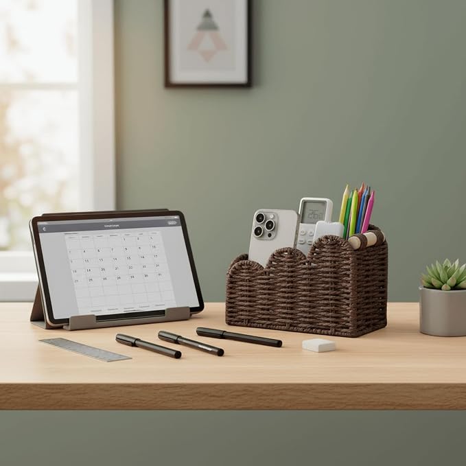 CubesLand Bedside Table Desk Organizer Caddy, Remote Pen&Pencil Holder Cup - Image 7